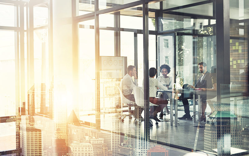 Corporate collaboration image Corporate collaboration within office spaces image