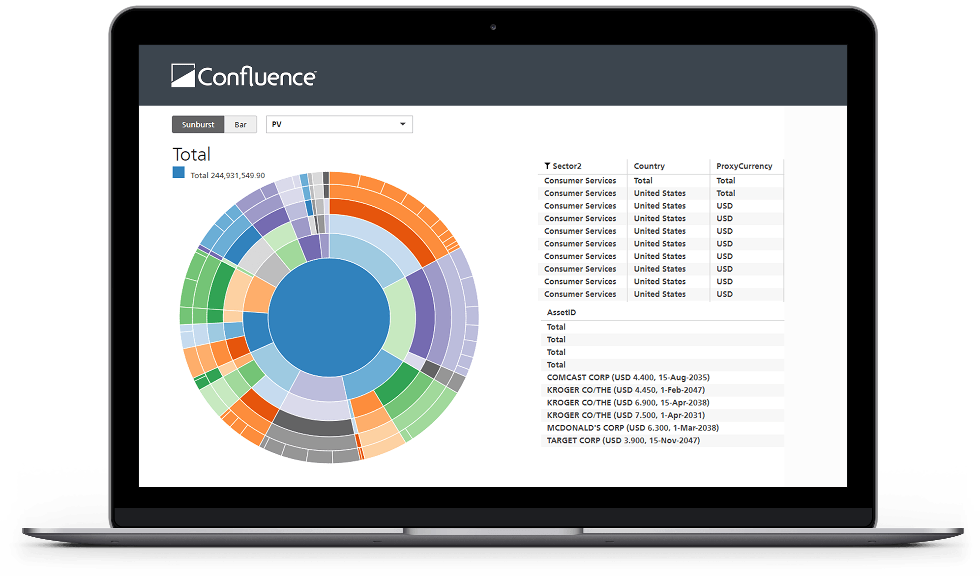 Confluence software laptop image Confluence software screenshot on a laptop image